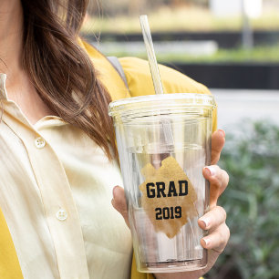 Black and Gold Graduation Acrylic Tumbler