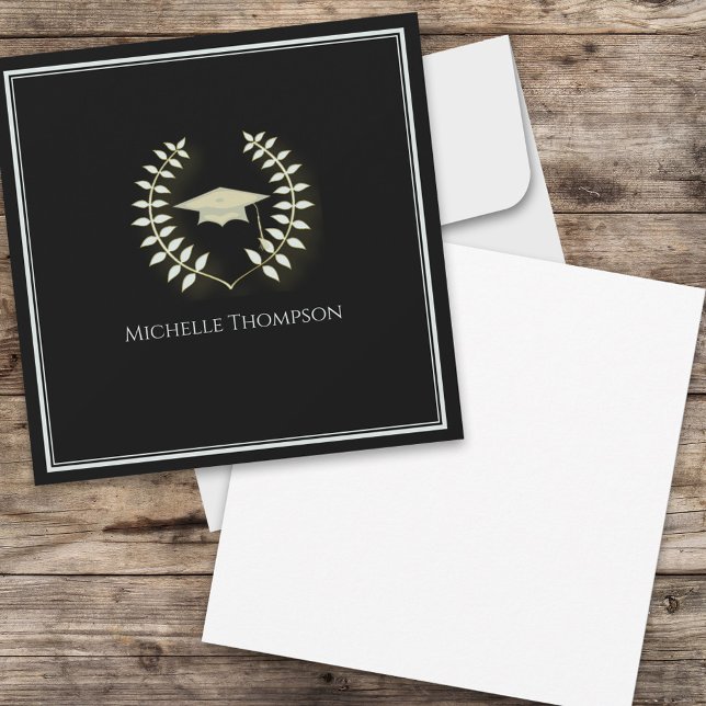 Black and Gold Graduation Blank  Card (Creator Uploaded)