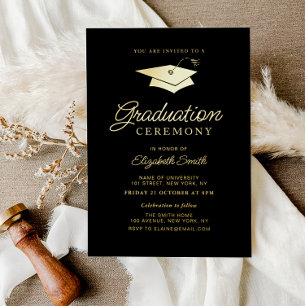 black and gold graduation ceremony