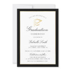 black and gold graduation ceremony invitation