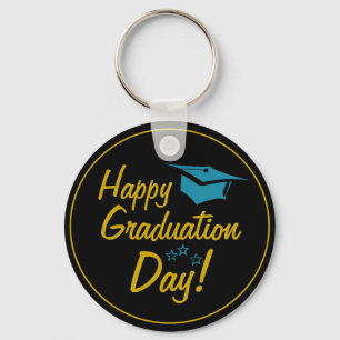 Black and Gold Graduation Gift for Grads  Key Ring