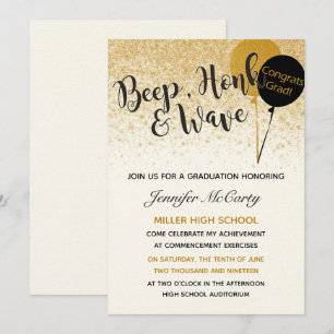 Black and Gold Graduation Invitation