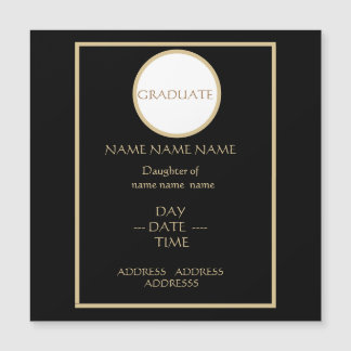 BLACK AND GOLD GRADUATION MAGNET