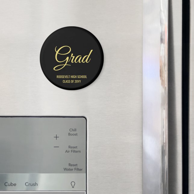Black and Gold Graduation Party Memory Magnet (In Situ (Fridge))