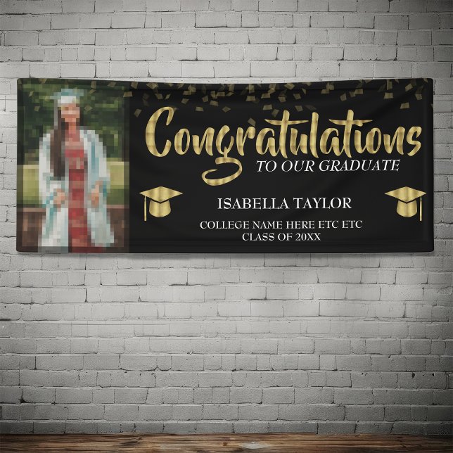 Black And Gold Graduation Photo Banner (Creator Uploaded)