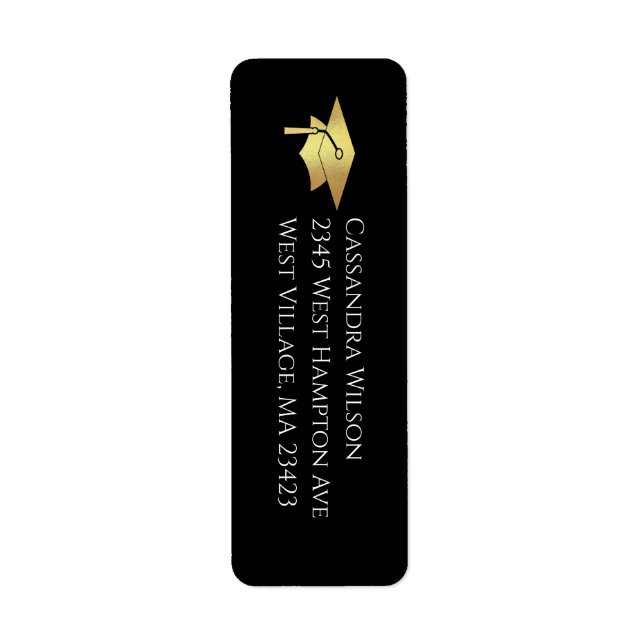 Black and Gold Graduation Return Address (Front)