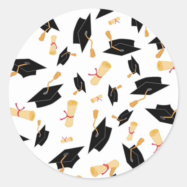 Black and Gold Graduation Stickers (Front)