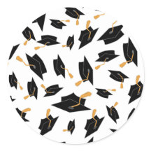 Black and Gold Graduation Stickers