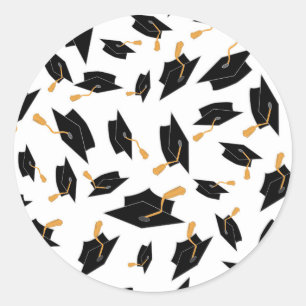 Black and Gold Graduation Stickers