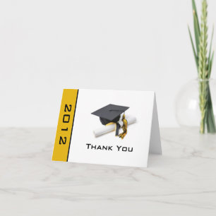 Black and Gold Graduation Thank You Card