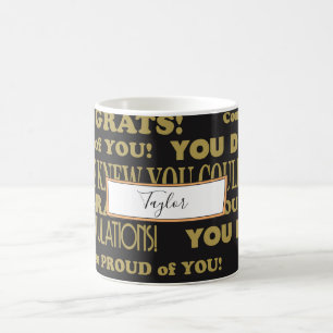 Black and Gold graduation word collage Coffee Mug