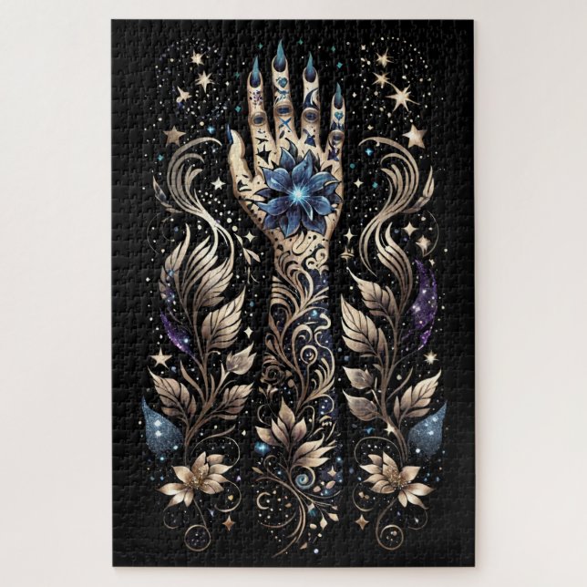 Black And Gold Hand Tattoo Jigsaw Puzzle (Vertical)