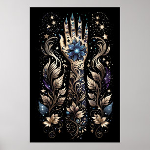 Black And Gold Hand Tattoo Poster
