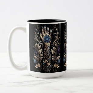 Black And Gold Hand Tattoo Two-Tone Coffee Mug