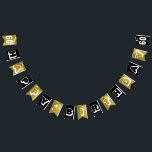 Black And Gold Happy 60th Birthday Bunting<br><div class="desc">Custom happy 60th birthday bunting in gold colour and stars design. Can be customised for any special birthday.</div>