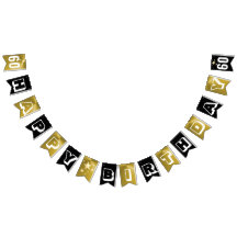 Black And Gold Happy 60th Birthday Bunting