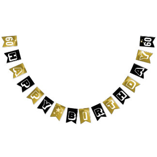 Black And Gold Happy 60th Birthday Bunting