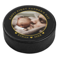 Black And Gold Happy First Father's Day Photo
