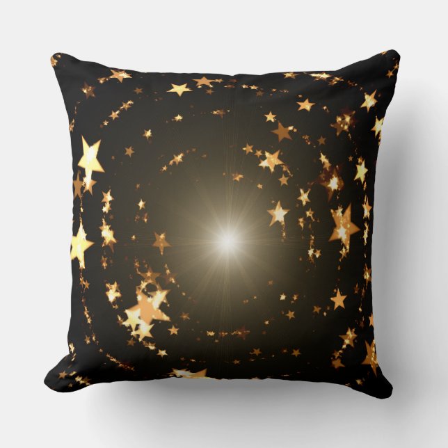Black and Gold Happy Holidays bling Cushion (Front)