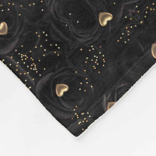 Black and Gold Hearts Blanket (Corner)