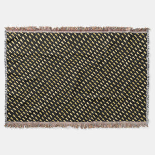 Black and Gold Hearts Throw Blanket