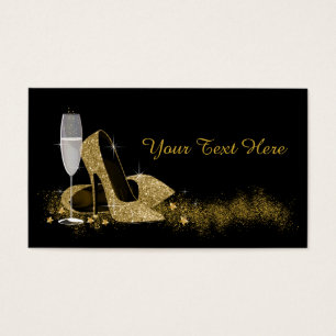 Black and Gold High Heel Shoe