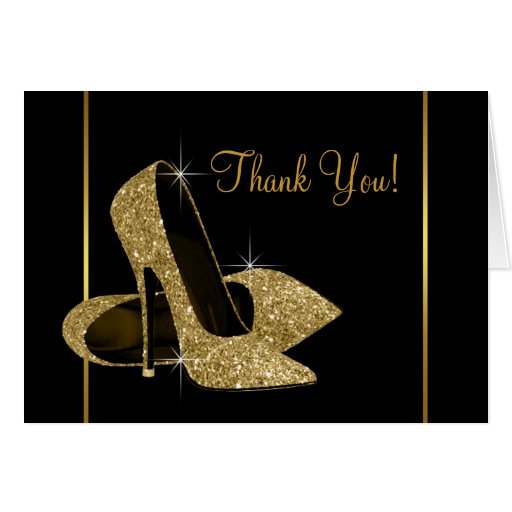 Image of Black and Gold High Heel Shoe Thank You