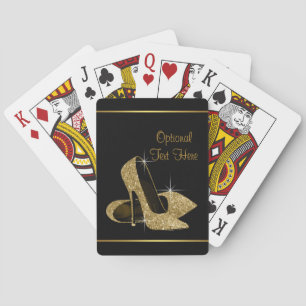 Black and Gold High Heels Playing Cards