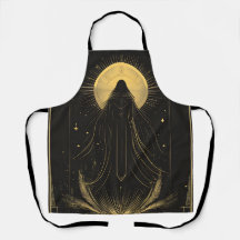 Black and Gold High Priestess Mystical Apron