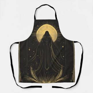 Black and Gold High Priestess Mystical Apron