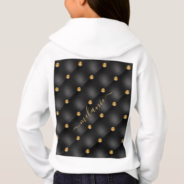 Black and Gold Hoodie with Custom Name (Back)