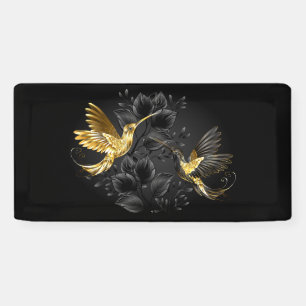 Black and Gold Hummingbird Banner