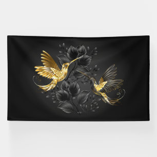 Black and Gold Hummingbird Banner