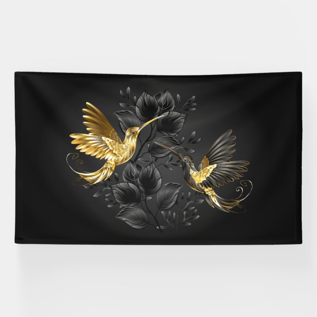 Black and Gold Hummingbird Banner (Horizontal)