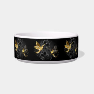 Black and Gold Hummingbird Bowl