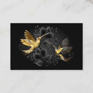 Black and Gold Hummingbird Business Card