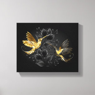 Black and Gold Hummingbird Canvas Print