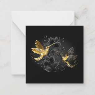 Black and Gold Hummingbird Card