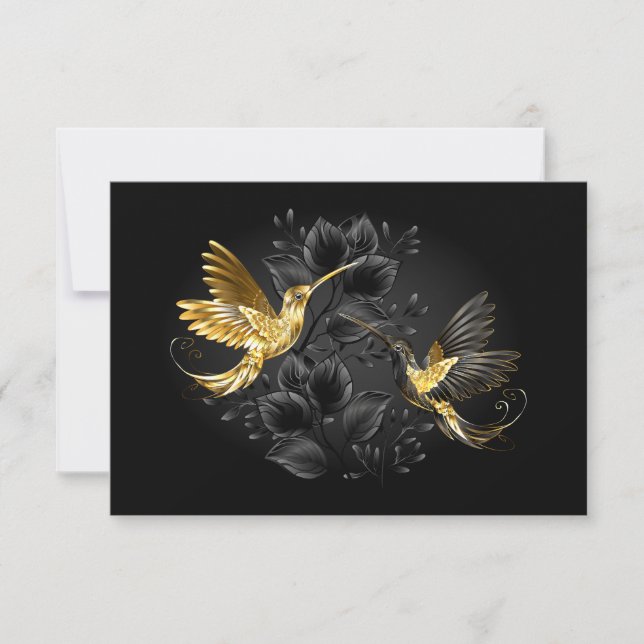 Black and Gold Hummingbird Card (Front)