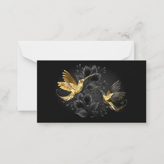 Black and Gold Hummingbird Card (Front)