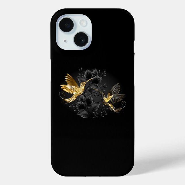 Black and Gold Hummingbird Case-Mate iPhone Case (Back)