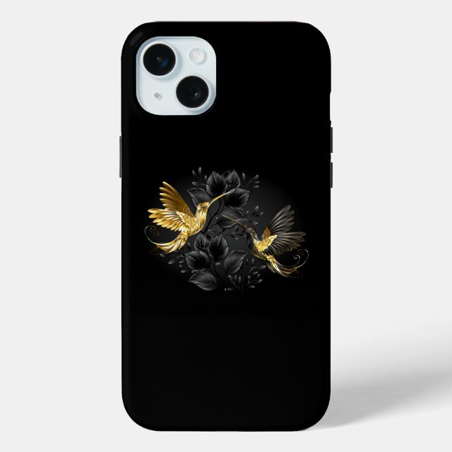Black and Gold Hummingbird Case-Mate iPhone Case (Back)