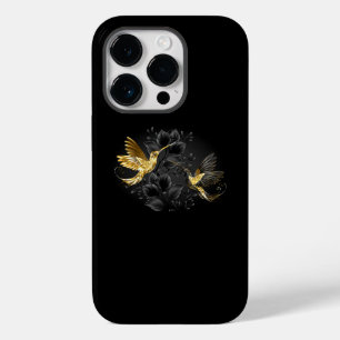 Black and Gold Hummingbird Case-Mate iPhone 14 Pro Case