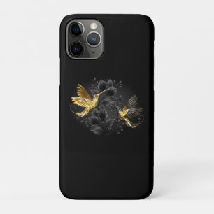 Black and Gold Hummingbird iPhone 11 Pro Case