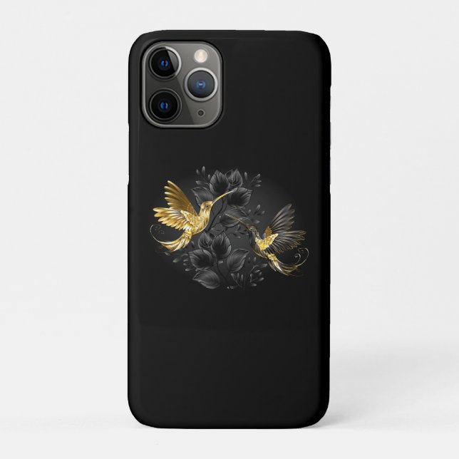 Black and Gold Hummingbird Case-Mate iPhone Case (Back)