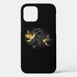 Black and Gold Hummingbird iPhone 12 Pro Case