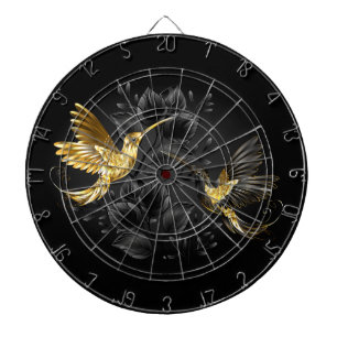 Black and Gold Hummingbird Dartboard