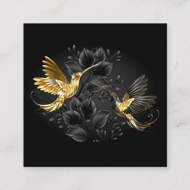 Black and Gold Hummingbird Discount Card (Front)
