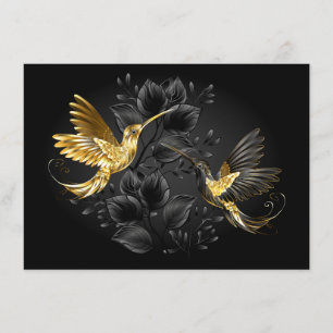 Black and Gold Hummingbird Enclosure Card