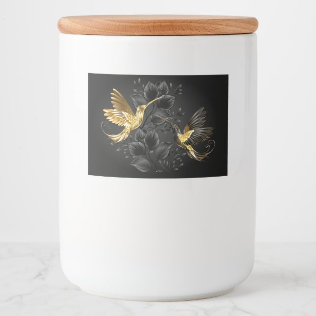 Black and Gold Hummingbird Food Label (Front)